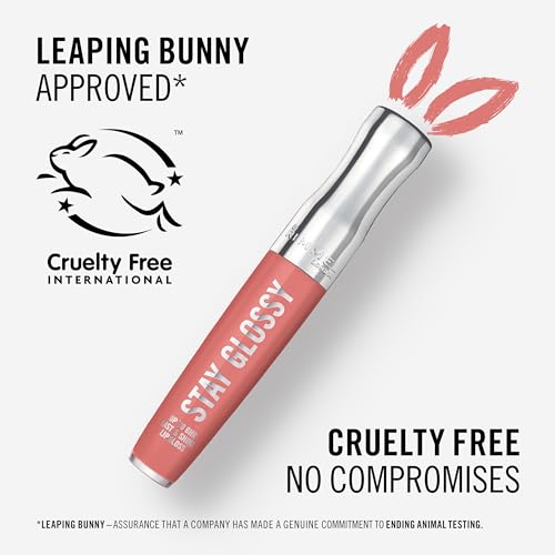 Rimmel London Stay Glossy, 470 Perfect Peony, Lip Gloss, Non-Sticky, Color and Shine, Up To 6-Hour Wear, Precise Applicator, 0.18oz (Pack of 2)