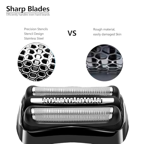 21B Shaver Blades for Braun Series 3 Replacement Head&for Braun s3 Wet and Dry Replacement Head, 21B Foil and Cutter Compatible with Braun Series 3 Electric Razors 300s,310s,3010s,3040s,5409,340s-4
