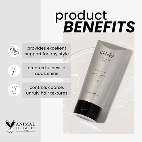 Kenra Styling Gel 17 | High Hold Gel | Creates Fullness & Adds Shine | Controls Coarse, Unruly Hair Textures | Alcohol-Free, Non-Drying, & Non-Flaking | Medium To Coarse Hair