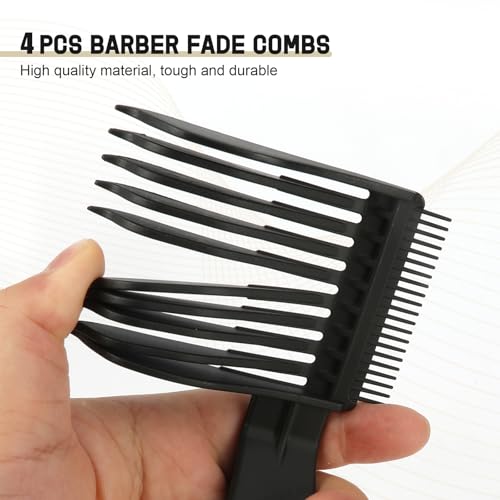 4 PCS Fade Comb Compatible with All Clippers Barber Accessories, Blend Friend Fade Comb for Men Barber Supplies