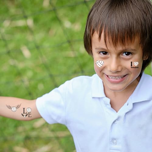 328 Pieces Volleyball Party Temporary Tattoos for Kids - Sports/Volleyball Themed Party Supplies Goodie Bag Stuffers Favors Prize Motivational Stickers(24 Sheets)