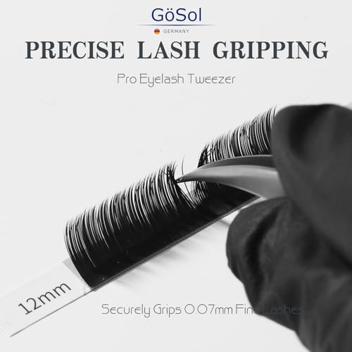Pro Lash Tweezers for Eyelash Extensions, Professional Dolphin Isolation Eyelash Tweezers for High Precision Pick/Fan/Wiggle/Apply; 420 Stainless Steel Lash Tweezer for Volume & Classic Lashes
