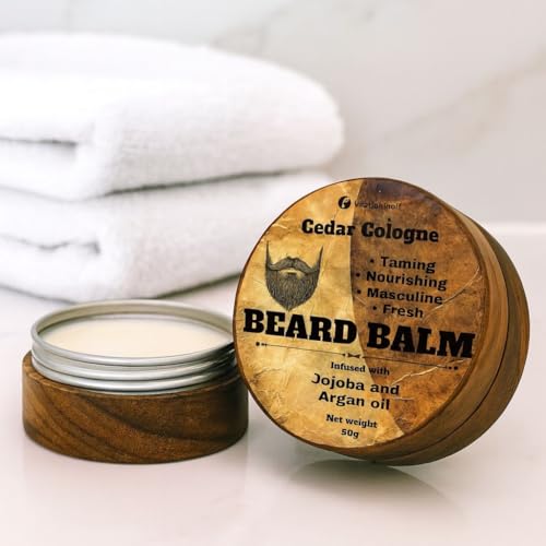 Beard Balm for Men - Cologne Scented with Shea Butter, Jojoba and Argan Oil 50g