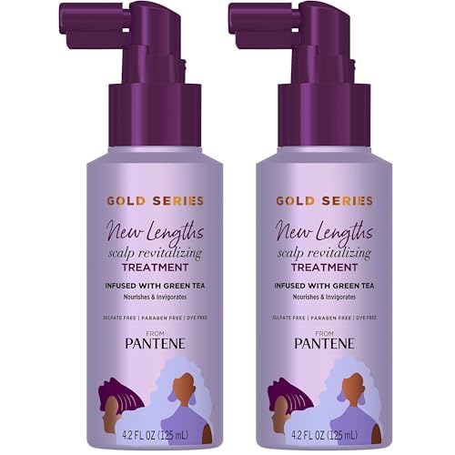 Pantene Gold Series New Lengths Scalp Revitalizing Treatment, 4.2 Fl Oz Scalp Treatment Infused with Green Tea, Moisturizes, Strengthens and Protects from the Root for Visibly Longer Hair (Pack of 2)