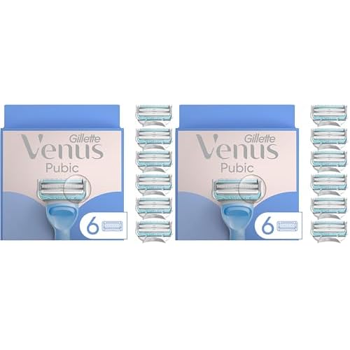 Gillette Venus Intimate Grooming Razors for Women, 6 Razor Blade Refills, Bikini Razors for Women,(Pack of 2)