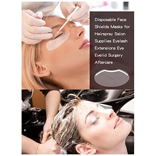 EBANKU 200 PCS Microblading Permanent Makeup Shower Face Shields Visors, Disposable Face Shields Masks for Hairspray Salon Supplies and Eyelash Extensions Eye Eyelid Surgery Aftercare