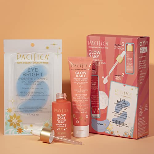 Pacifica Beauty | Glow Baby Vitamin C Trial + Value Kit | 3-Piece Skin Care Gift Set & Beauty, Wanderlust Spray Perfume Trial Set, Island Vanilla, 5 Scents, Fragrance Sampler