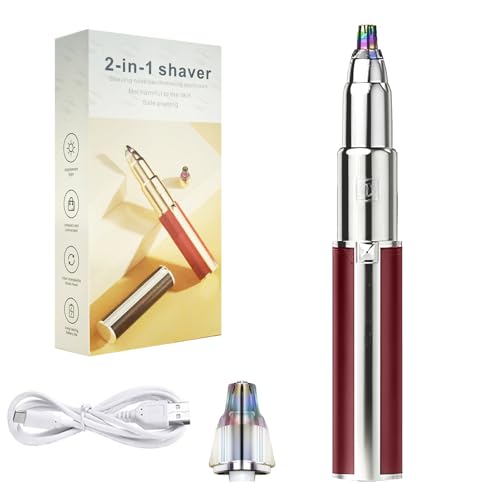 epilator Portable Nose Hair for Women and Compact Nose Trimmer and Eyebrow Trimmer for Women (Red)