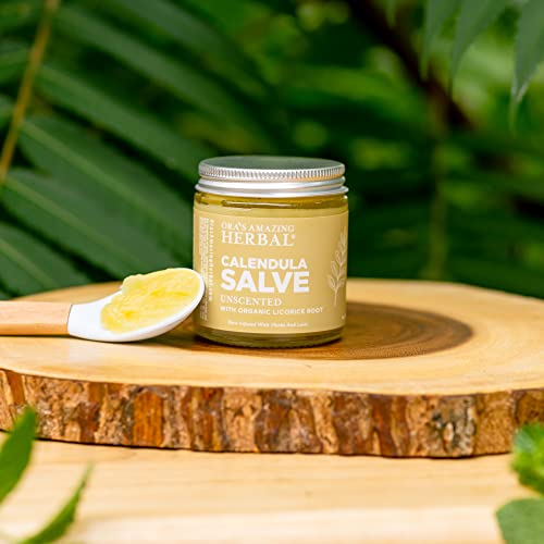 Ora's Amazing Herbal Calendula Skin Salve and Oil Set, Organic Licorice Skincare Balm, Responsibly Sourced Beeswax, 4 oz salve with 2 oz oil