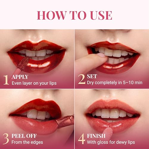 Peripera [Bundle] PEEL OFF LIP STAIN 01 BLACK CHERRY + INK GLASTING LIP GLOSS 06 MADE IT