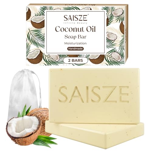 Handmade Coconut and Shea Butter Soap - 8 oz, Cold Process, Organic Soap Enriched with Coconut oil, Shea, Body Bars for Women and Men