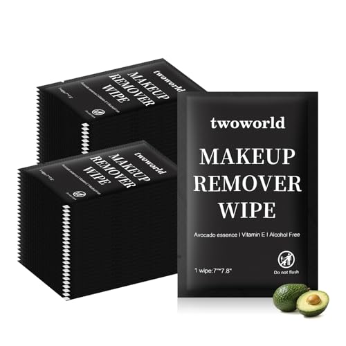 Makeup Remover Wipes Bulk Individually Wrapped,Travel Makeup Wipes Gentle for Face Cleansing Mascara Lipstick Travel Hotel£¨black,pack of 300)