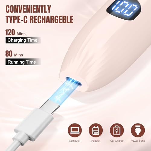 Karrte 2-in-1 Women Electric Shaver Dual Head Bikini Trimmer, Razors for Shaving Pubic Hair, Wet and Dry Cordless Painless Hair Removal for Private Area Pink