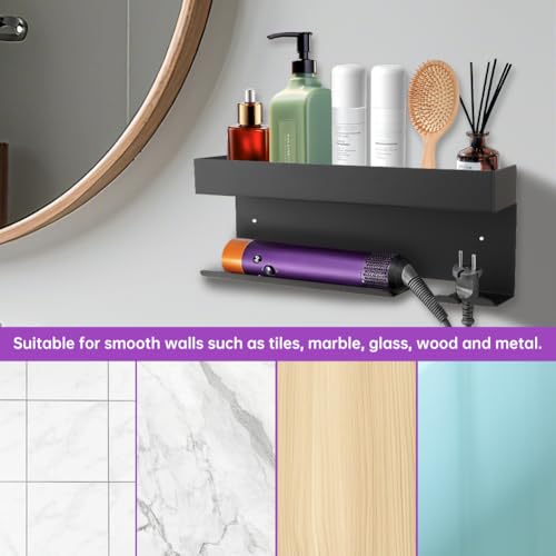 Wall Mount Curling Iron & Flat Iron Holder, Stainless Steel Organizer ? Bathroom & Vanity Hair Tool Storage for Home Daily Styling