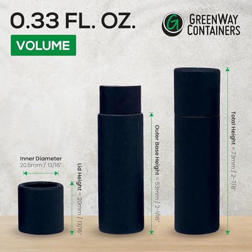 GreenWay 0.3oz / 8.5g Kraft Paperboard Lip Balm Tubes with Lids - 50 Pack Lip Gloss Tubes Refillable DIY Cosmetic Containers - Lip Balm Containers Chapstick Tubes Empty Holder Tubes - Brown