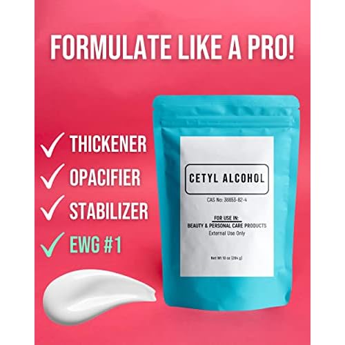 Magnum Solace Cetyl Alcohol for Body Butter, DIY Lotions, Creams, Conditioners - Thickener and Emollient - White Granules (10 oz)