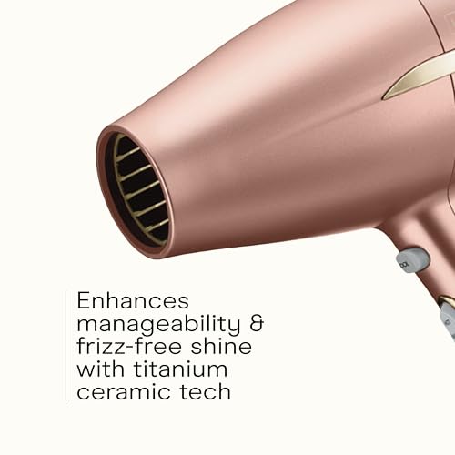 Conair INFINITIPRO BY Frizz Free Compact Hair Dryer ~ 2x the Shine 3x the Frizz Control, dusty rose, 1 Count