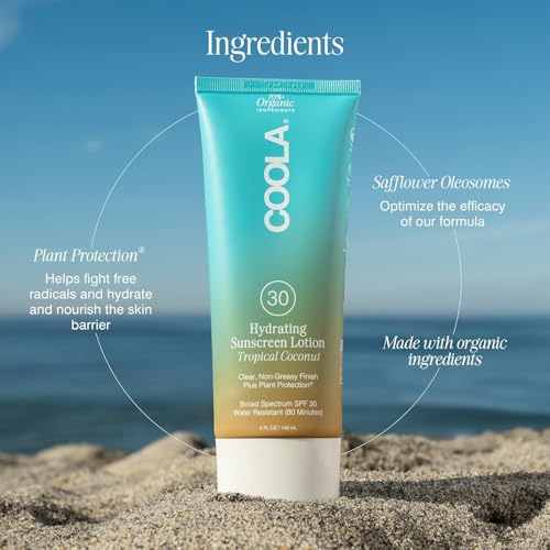 COOLA Organic Sunscreen SPF 30 Sunblock Body Lotion, Dermatologist Tested Skin Care For Daily Protection, Vegan And Gluten Free, 5 Fl Oz