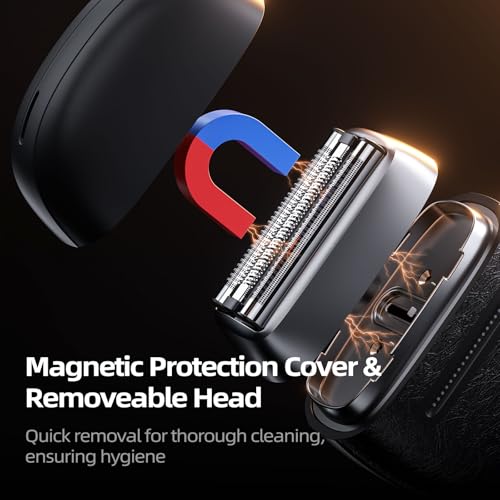Electric Razor for Men: Foil Shaver with 3D Floating Blades - IPX7 Waterproof Electric Shavers for Men Face, USB-C Fast Charge & Travel Lock, Compact Face Shaver for Men