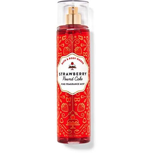 Bath & Body Works Skin Care Bundle Strawberry Pound Cake Wash Mist Cream Shower Gel and Lotion Full Size