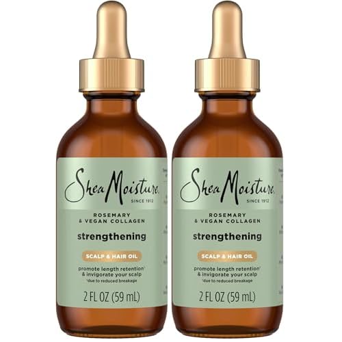 SheaMoisture Strengthening Scalp & Oil Rosemary & Vegan Collagen To Protect The Scalp And Strengthen Hair ScalpBoost Technology For A Cooling Sensation With ScalpBoost Technology 2 Fl Oz,(Pack of 2)