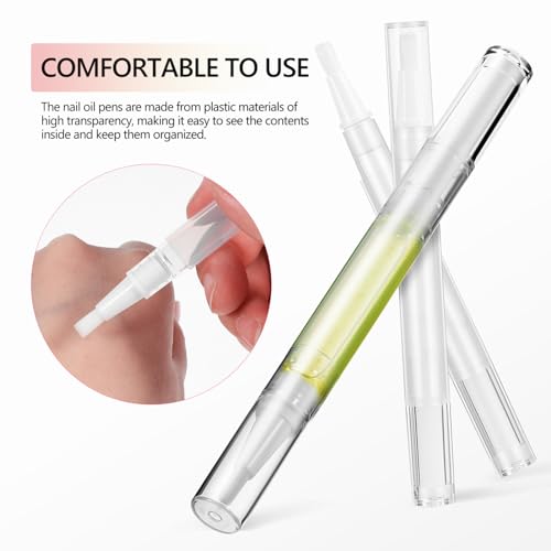Beaupretty 40pcs 3ml Cuticle Oil Pen with Stickers Refillable Empty Twisting Pens Sample Lip Gloss Pens With Brush Tip for Traval (Pack of 2)