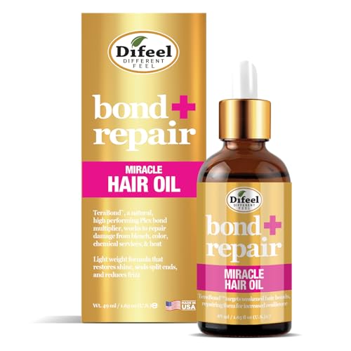 Difeel Bond & Repair Miracle Hair Oil 1.65 oz. - Deep Bond Restore Treatment Oil for Hair, Nourishing Oil Hair Treatment for Dry, Damaged Hair