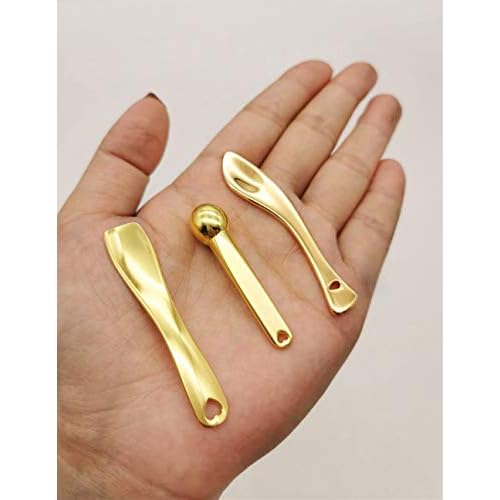 3Pcs Metal Makeup Spatula Mini Spoon and Eye Cream Massage Sticks Beauty Scoop for Facial Cosmetic Face Cream
