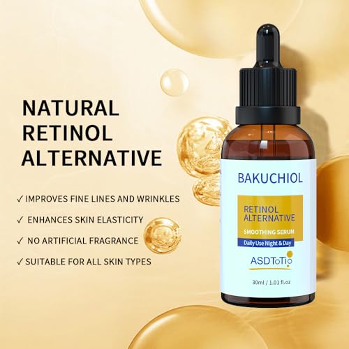Bakuchiol Retinol Alternative Face Serum - With Niacinamide, Hyaluronic Acid & Vitamin E for Wrinkle Reduction Skin Firming & Smoothing, Sensitive Skin Care (1 fl.oz / 30ml)