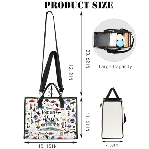 JNIAP Cruising Together Alaska Makeup Bag Alaska Trip Gift Alaska Vacation Gift Alaska Lover Gift Alaskan Cruise Gifts Alaska Travel Bag (Out Alaska Tote)