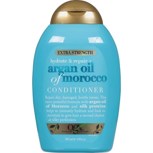 OGX Brand Extra Strength Hydrate & Repair Conditioner, 13 Fl Oz (Pack of 2), Infused with Cold-Pressed Argan Oil of Morocco for Dry, Damaged Hair, Paraben-Free, Sulfate-Free Surfactants