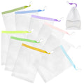 AUEAR, 20 Pack Handmade Soap Exfoliating Mesh Pouch Saver Bag Double Layer Bubble Foam Net Drawstring Holder (Assorted Colors)