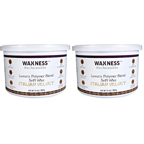 Waxness Wax Necessities Polymer Blend Luxury Italian Velvet Soft Wax Tin 14 Ounces (Pack of 2)