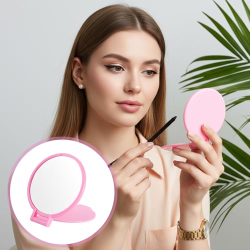 100 Pcs Compact Mirror Bulk, 10 Colors Mini Folding Mirrors for Women, Portable Pocket Makeup Mirrors for Purse, Travel, and Daily Use, Ideal for Party Favors and Gifts