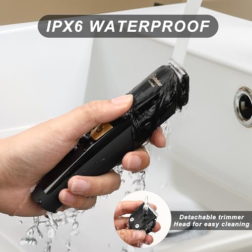 Hatteker Mens Body Hair Beard Trimmer Groin Trimmer Mens Grooming Kit Electric Razor Body Shaver Groomer Waterproof 6 in 1