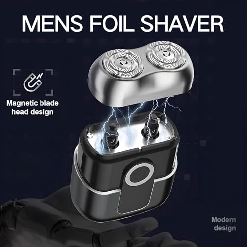 Electric Foil Shavers for Men, Mens Upgraded Electric Razor Mini Shaver, Beard Trimmer for Men with Pop Up Trimmer,USB-C Fast Rechargeable - Lightweight Handheld Design for Travel & Home