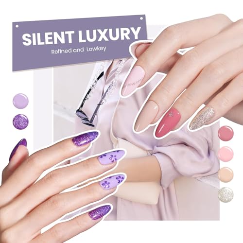 Beetles Gel Nail Polish Set - Transcendent Allure 60 Colors Gel Polish Kit Orange Burgundy Red Green Brown Blue White Black Purple Glitter with Base Top Coat UV LED Needed DIY Gifts for Women