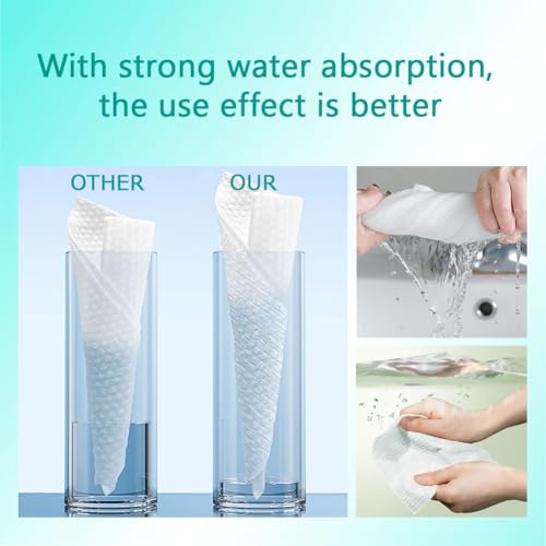 Disposable Face Towels, Facial Cleansing Cloths, Extra Soft Makeup Removing Cleansing 10"¡¿12" Face Towelettes, Skin Care and Makeup Removal, 102% Pure Plant Fiber