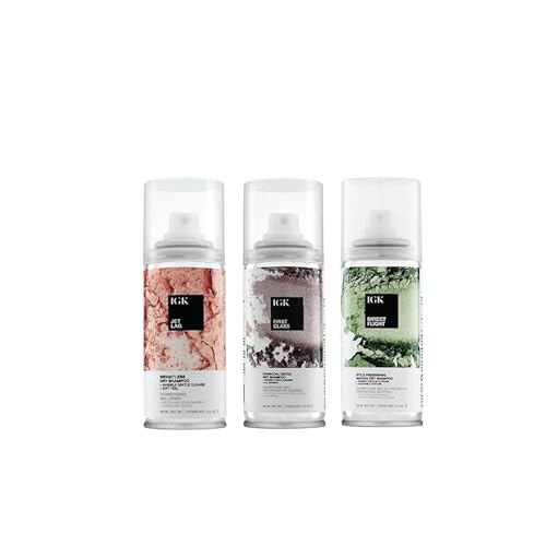 IGK Dry Shampoo Travel Size Variety Set | First Class, Jet Lag, Direct Flight | 3 Pack (2.0 oz each)