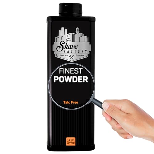 the shave factory Barber Best After Haircut or Shave Powder, White, Neutral, Classic Deodorizing Powder for Men, Protects Against Sweat and Body Odor 14 oz. 397 gr.