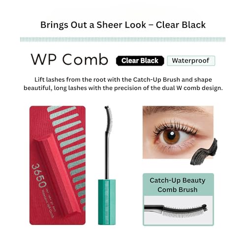 Waterproof Mascara Volume and Length | Smudge-Proof, Sweat-Resistant, Long-Lasting Curling Mascara In Black | Unique Comb-type Applicator