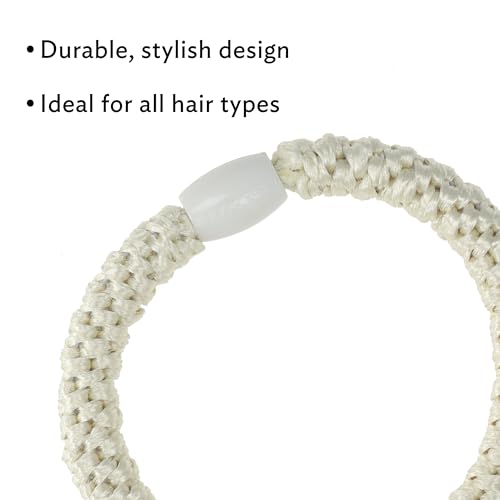 L. Erickson Blonde Hair Ties for Thick Hair, Grab & Go Ponytail Holders, 8 Pack, Minimal Neutrals, Thick No-Crease Bands with Strong Hold, Damage-Free Design, Clean Earthy Mix