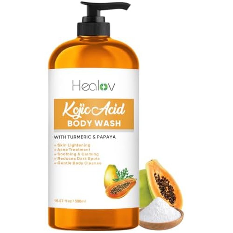 Kojic Acid Soap for Hyperpigmentation ? Skin Brightening Kojic Papaya Body Wash ? Dark Spot Soap Reduces Acne, Scars, and Evens Tone ? Turmeric Body Wash for Brighter Glowing Tone