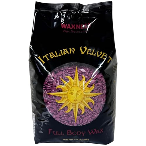 Waxness Italian Velvet Hard Wax Beads 4.4 lb (2 kg) ? Premium Synthetic Rosin-Free Stripless Wax with Multidirectional Formula for Full Body and Large Areas, Professional Use ? Made in Italy