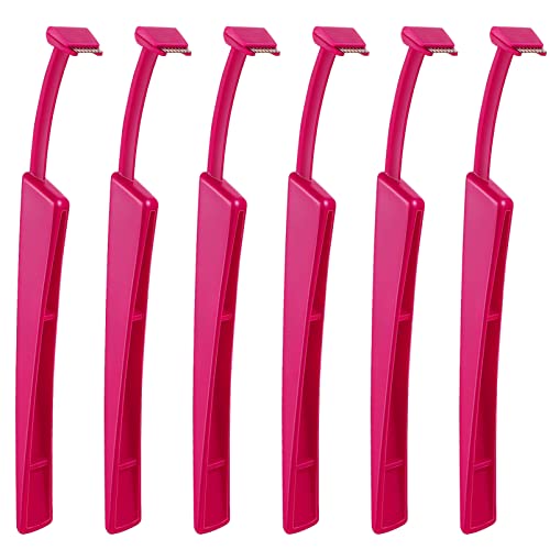 6Pcs Eyebrow Razor Stainless Steel Eyebrow Razors Brow Touch Up Razors Facial Hair Remover with Stainless Steel Blades Armpit Hair Razors for Multipurpose Facial Body Hair Removal