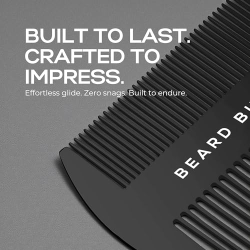 Beard Butler¢ç 'The Original' Metal Wallet Comb ? Slim Credit Card Beard & Mustache Comb for Men ? Portable Stainless Steel ? Fits in Wallet or Pocket ? Perfect Beard Gift - Black