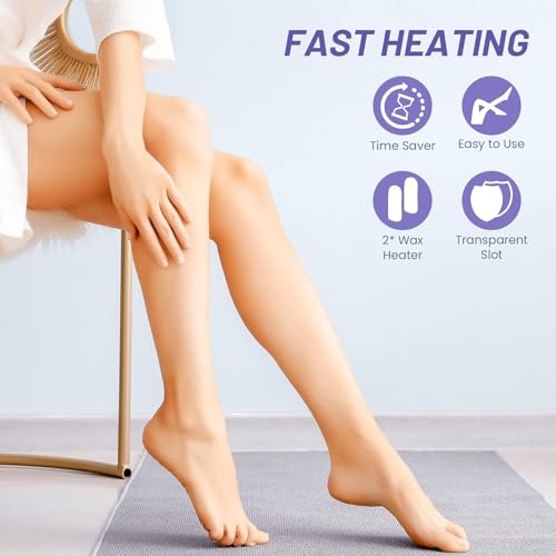 Subay Roll on Wax Warmer Double Cartridges Warmers 110v for Women Men Body Waxing Coarse Hair Removal with Heater Base for Hair, Leg, Face, Armpit, Bikini, Eyebrow, Brazilian