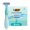 BIC EasyRinse Anti-Clogging Women's Disposable Razors for a Smoother Shave With Less Irritation*, Shaving Razors With 4 Blades, 6 Count
