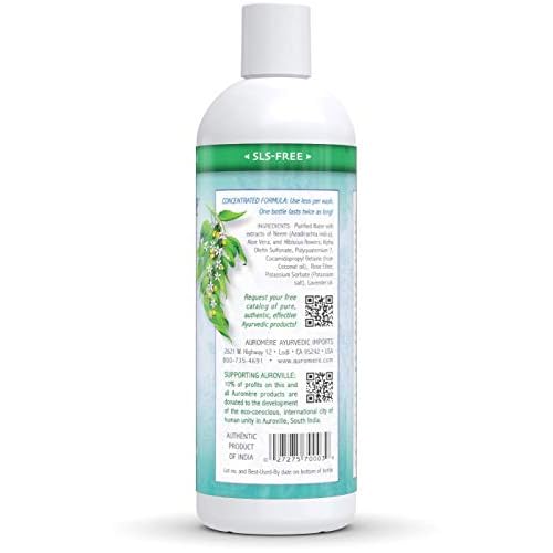 Auromere Ayurvedic Shampoo, Aloe Vera Neem - Vegan, Cruelty Free, Non-GMO, Natural, Gluten Free, Sulfate Free, Paraben Free for Dry to Normal Hair (16 fl oz), 2 Pack