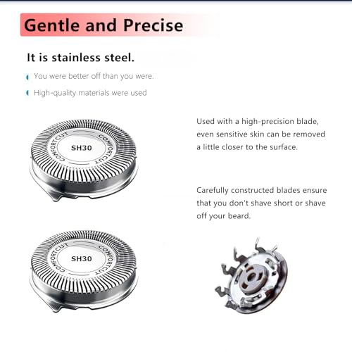 SH30 Replacement Heads Compatible with Philips Norelco 3000 Replacement Blades,Compatible with Norelco Series 3000 Replacement Heads,for 3000,2000, 1000 and S1560,3900,3600,2400 Etc Model 9-Pack